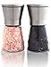 Stainless Steel Salt & Pepper Grinder Set with Stand - Adjustable Ceramic Rotor | Glass Body | Stainless Steel Stand | Salt Mill and Pepper Mill | Kitchen Tool