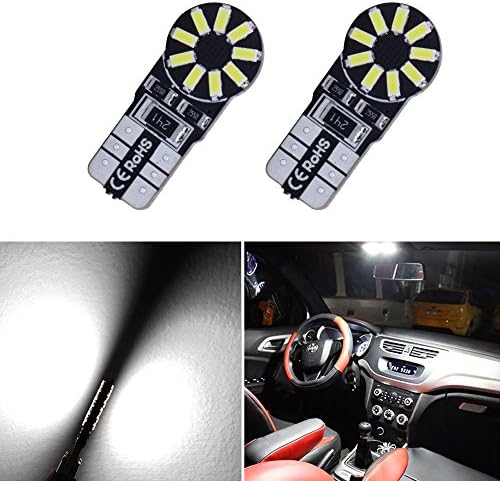 Renico Lighting 2-Pack T10 Wedge 194 168 175 2825 W5W Error Free Super Bright High Power 3014 18-SMD Chips 6000K LED Lights Bulbs