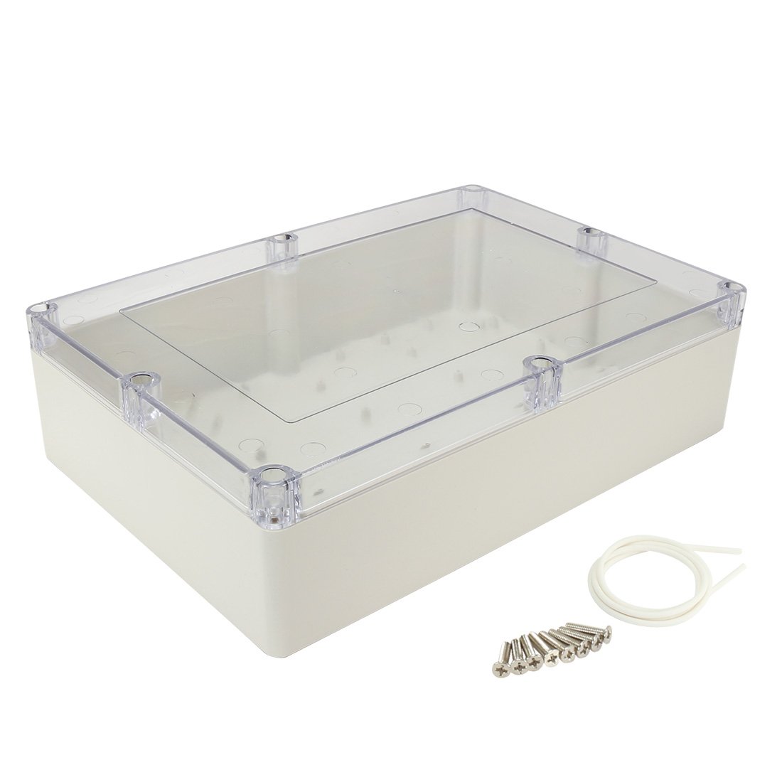 Sourcingmap 15"x10.2"x4.1"(380mmx260mmx105mm) ABS Junction Box Universal Project Enclosure w PC Transparent Cover