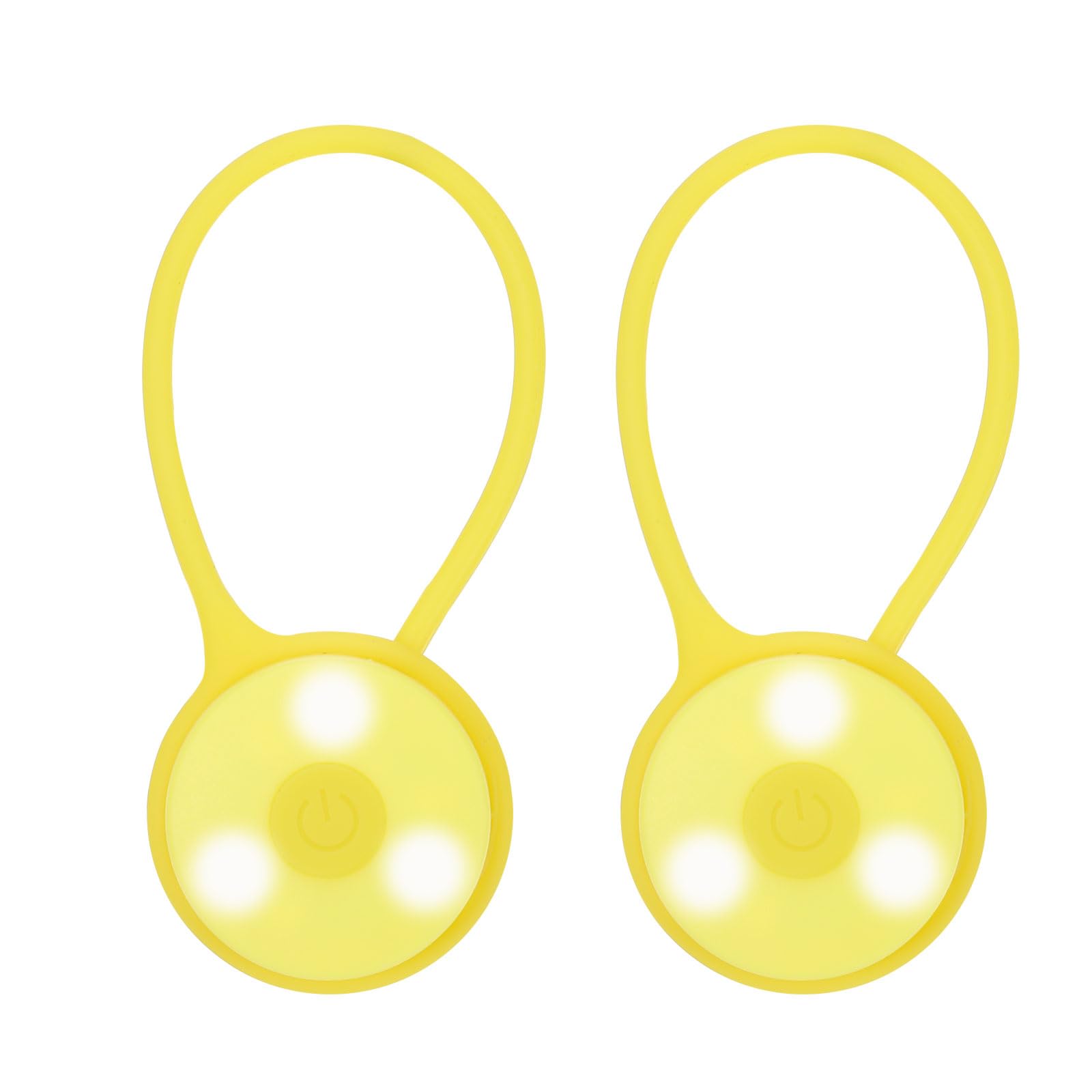 PATIKIL LED Running Light, 2 Pack Silicone Rope Bike Safety Light Running Lights for Runners, Cycling, Dog Walking, Yellow