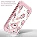 LONTECT for iPhone 8 Plus Case, iPhone 7 Plus Case Floral 3 in 1 Heavy Duty Hybrid Sturdy High Impact Shockproof Protective Cover Case for Apple iPhone 8 Plus/iPhone 7 Plus,Pineapple/Rose Gold