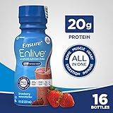 Ensure Enlive Advanced Nutrition Shake with HMB, Strawberry, 8 ounces, 16 count