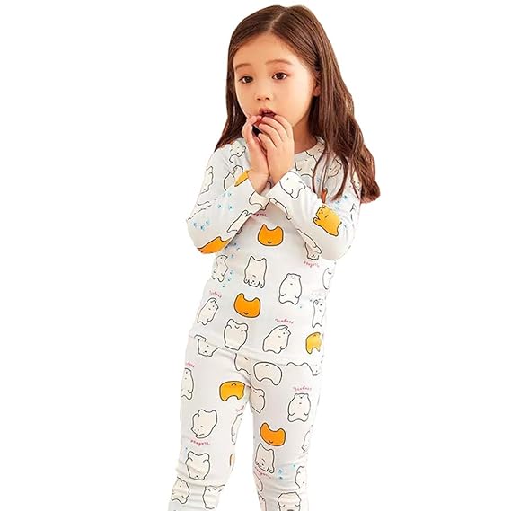 Amazon きゅっとした小熊柄のキッズパジャマ長袖 女の子パジャマ Amazon きゅっとした小熊柄のキッズパジャマ長袖 女の子パジャマ