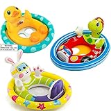 Intex See Me Sit Pool Rider Floats Ring Tube, Duck, Bunny & Racing Turtle - 3 Pack