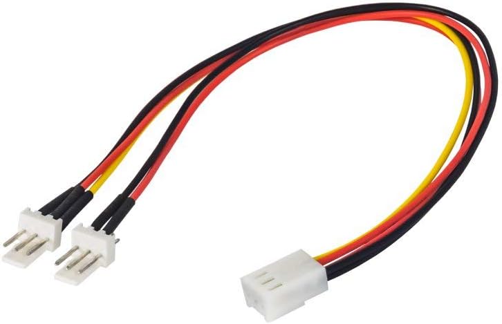 Akyga AK-CA-52 3 Pin Female to 2 x 3 Pin Male Adapter Power Cable 2 x 15 cm, schwarz
