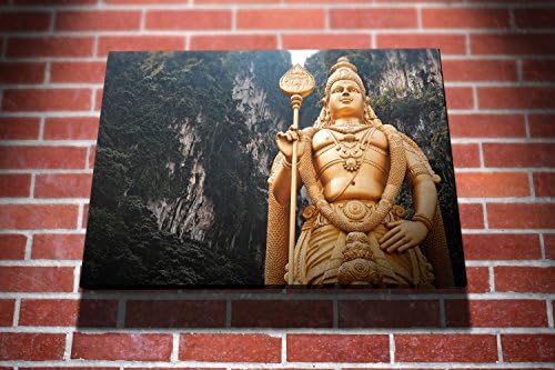 Lord Murugan Hindu Deity Statue Gallery Framed Canvas Art Picture Print
