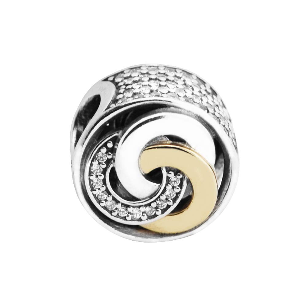 PANDOCCI 2017 Spring Collection 925 Sterling Silver Interlinked Circles Charm Bead Fits Bracelets DIY Jewelry Making