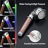 VODRM LED Shower Head, Temperature Controlled High-Pressure Showerhead, Negative Ionic Showerhead Double Filter Remove Heavy Metal Chlorine Prevention of Hair Loss and Dry Skin 3 Color Changing