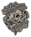 Harley-Davidson Embroidered Grim Skull & Wrench Emblem Patch, Black EM341804