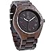 GOGOMY Wooden Watches Mens Wrist Watches Retro Art Analog Quartz Dress Watches Dark Brown