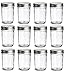 Nakpunar 12 pcs, 8 oz Mason Jars with Silver Lids