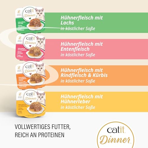 CATIT CHICKEN DINNER WITH DUCK & POTATO – HYDRATING AND HEALTHY WET CAT FOOD FOR CATS OF ALL AGES