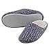 HomeIdeas Women's Cashmere Cotton Knitted Anti-slip House Slippers, Winter Breathable Indoor Shoes , Navy Blue , Large / 9-10 B(M) US