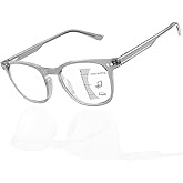 DEHOTRE Progressive Multifocus Reading Glasses for Men No Line Bifocal Transition Readers with Metal Core Wire