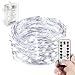 WERTIOO Battery Operated String Lights Fairy Lighting Remote Control,33FT 100LEDs,8 Modes,Waterproof Battery Powered LED Christmas Lights Indoor/Outdoor Bedroom (White)