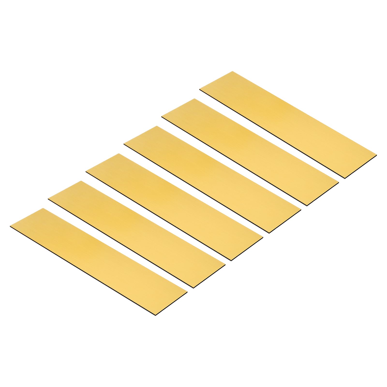 PATIKIL 8"x2" Blank Name Plates, 6 Pack Custom Engraved Name Plate Rectangle Laser Engraving Blanks for Personalized Nameplates Office Desk DIY Painting Supplies, Gold, Black