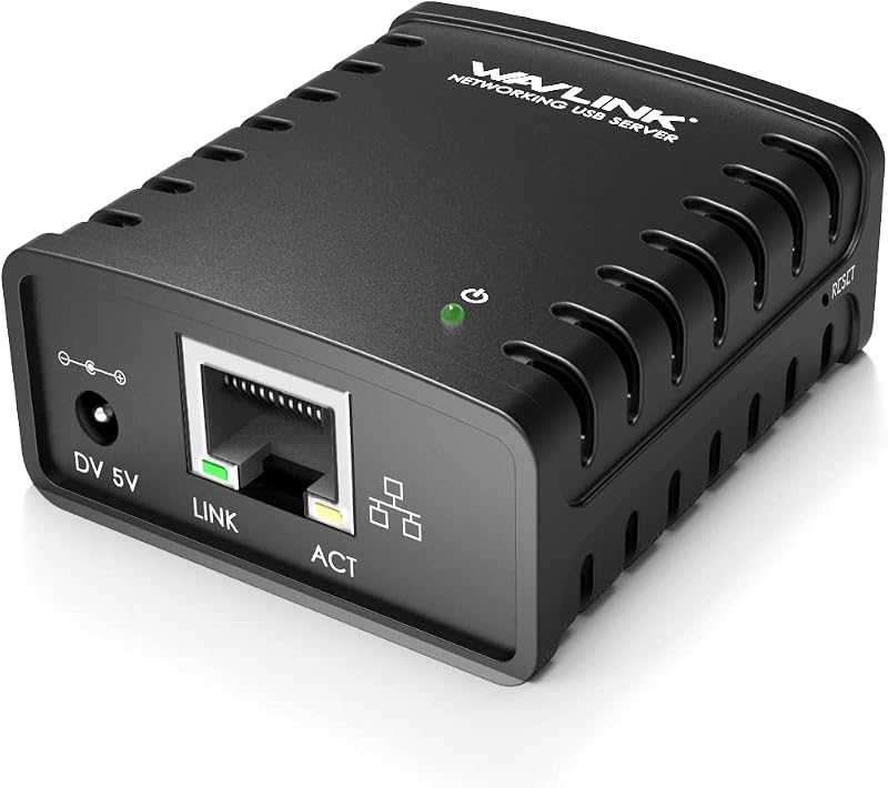 WAVLINK USB 2.0 Network Print Server LPR 10/100Mbps for Windows MacOS No Driver