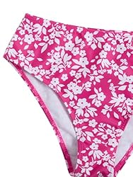 SHENHE Girl's 2 Piece High Waisted Ruffle Waffle