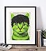 The Hulk Cat Superhero Kids Bedroom Wall Decor, Vintage Wall Art Upcycled Dictionary Art Print Poster For Kids Room Decor 8x10 inches, Unframed