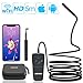 Wireless Endoscope,ROTEK Semi-rigid WiFi Inspection Camera IP68 Waterproof Borescope 2.0 Megapixels 1080P FHD Snake Camera with 8 LEDs Light Compatible for iPhone iPad Android Phone,Tablet PC - 16.4FT
