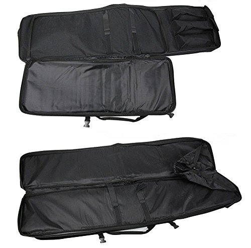 Luvodi Tactical Rifle Soft Case Padded with Backpack Straps 3 Pouch, 2 Zipper Pocket, 1 Short Gun Pistol Storage Holder 48 inch Military Survival Trekking Hiking Fishing Rod Bag - Thumbnail 6