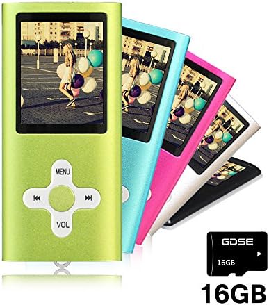 Goldenseller 16GB Mp3 Player Mp4 Player for a Micro SD Card Slot, Media Player, Music Player, Portable Videos Player,Voice Recording Player, With a support of MP3, JPEG, TXT files and WMA (Green)