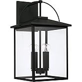 Capital Lighting 948041BK Bryson Transitional Clear Glass Outdoor Wall Lantern, 4-Light 240 Total Watts, 23" H x 13" W, Black