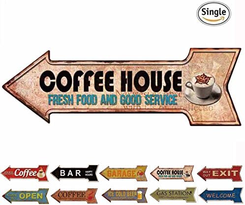 HANTAJANSS Metal Signs with Coffee House Door Signs for Cafe Decoration