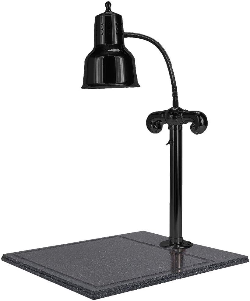 Hanson Heat Lamps SLM/BB/B Single Lamp 18inch x 20inch Black Carving Station compatible Synthetic Granite Base