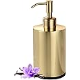 Stainless Steel Refillable Soap Dispenser - 15oz Bottle, Anti-Rust Gold, Kitchen & Bathroom Use