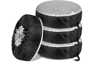 4 Pack/Set 210D Oxford Wheel Covers, Storage Tote Bags with Handle,Adjustable Waterproof 32in Tire Covers Protection Covers i