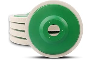 ATOPLEE Polishing Pad,5pcs 115mm Dia Buffing Wheel for 4.5 Inch Angle Grinder,Wool Polishing Wheel Disc for Drill Buffer Atta