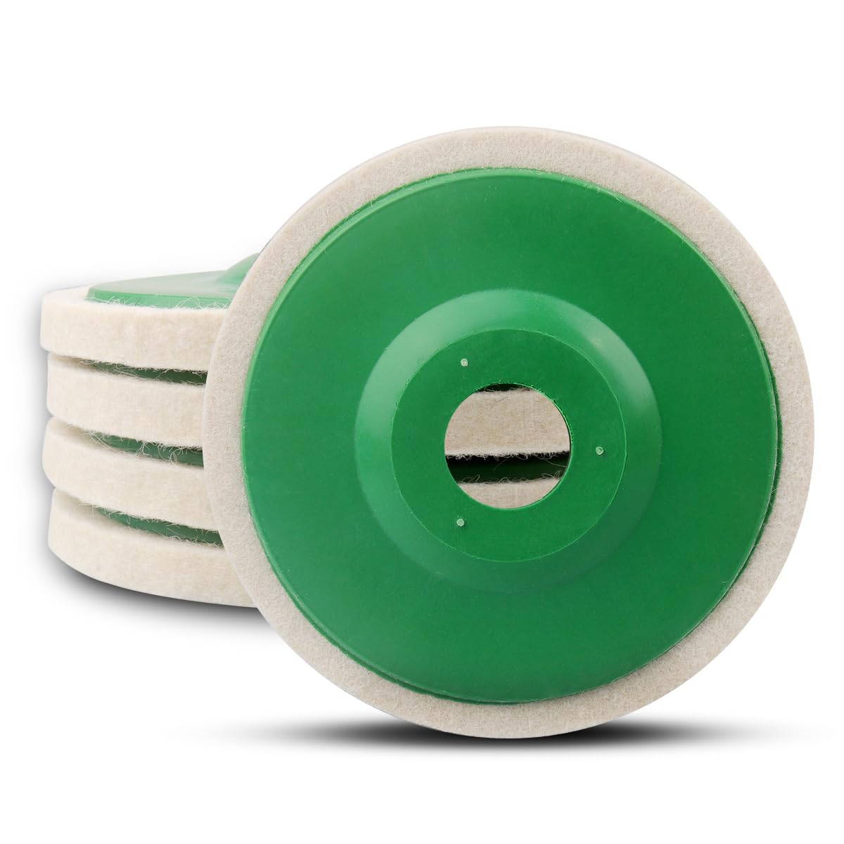 ATOPLEE Wool Polishing Wheel Disc,5pcs 115mm Dia Buffing Wheel for 4.5 Inch Angle Grinder,Wool Felt Polishing Wheel for Metal,Marble,Wood（Hole Diameter:22mm,Thickness:8mm） — image 1