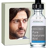 Men's Hyaluronic Acid Serum for Face - 100% Pure Medical Quality Clinical Strength Formula! Satisfaction Guaranteed. Holds 1,000 Times Its Own Weight in Water - Plumps and Hydrates - All Natural