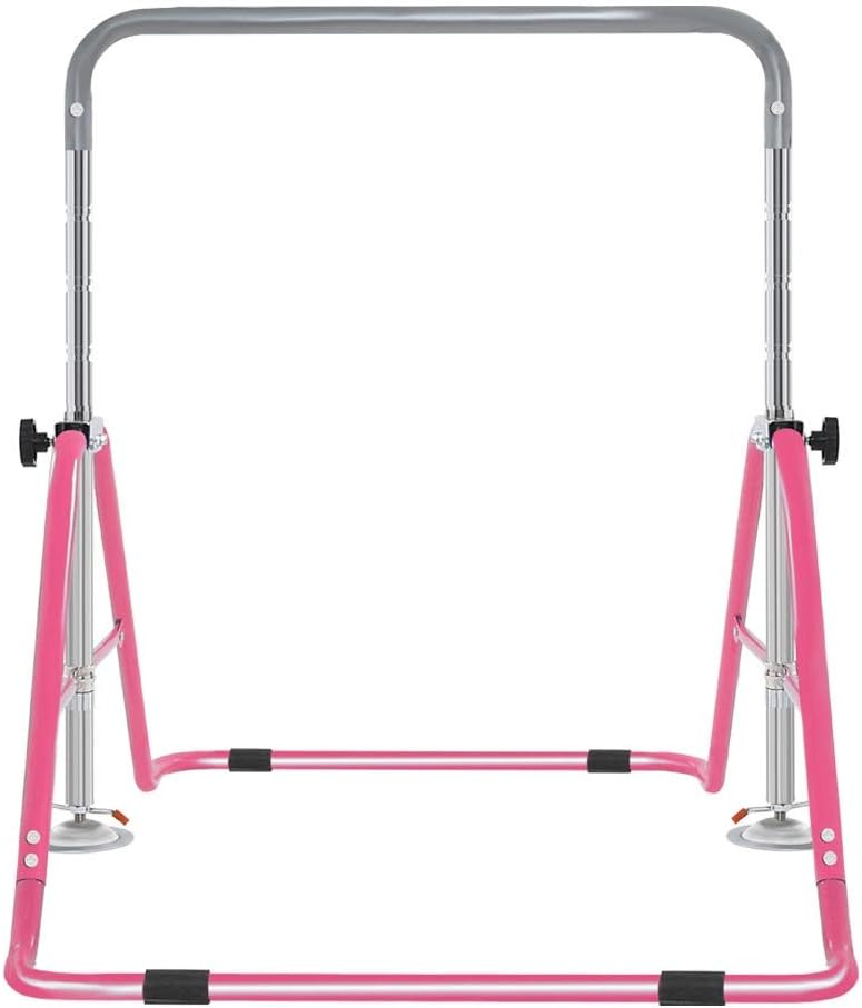 Folding Horizontal Bar Expandable Gymnastics Bars Junior Training Bar For Kids, Adjustable Height Gymnastic Horizontal Bars Monkey Bar Children Practice Climbing Tower Balance Bar