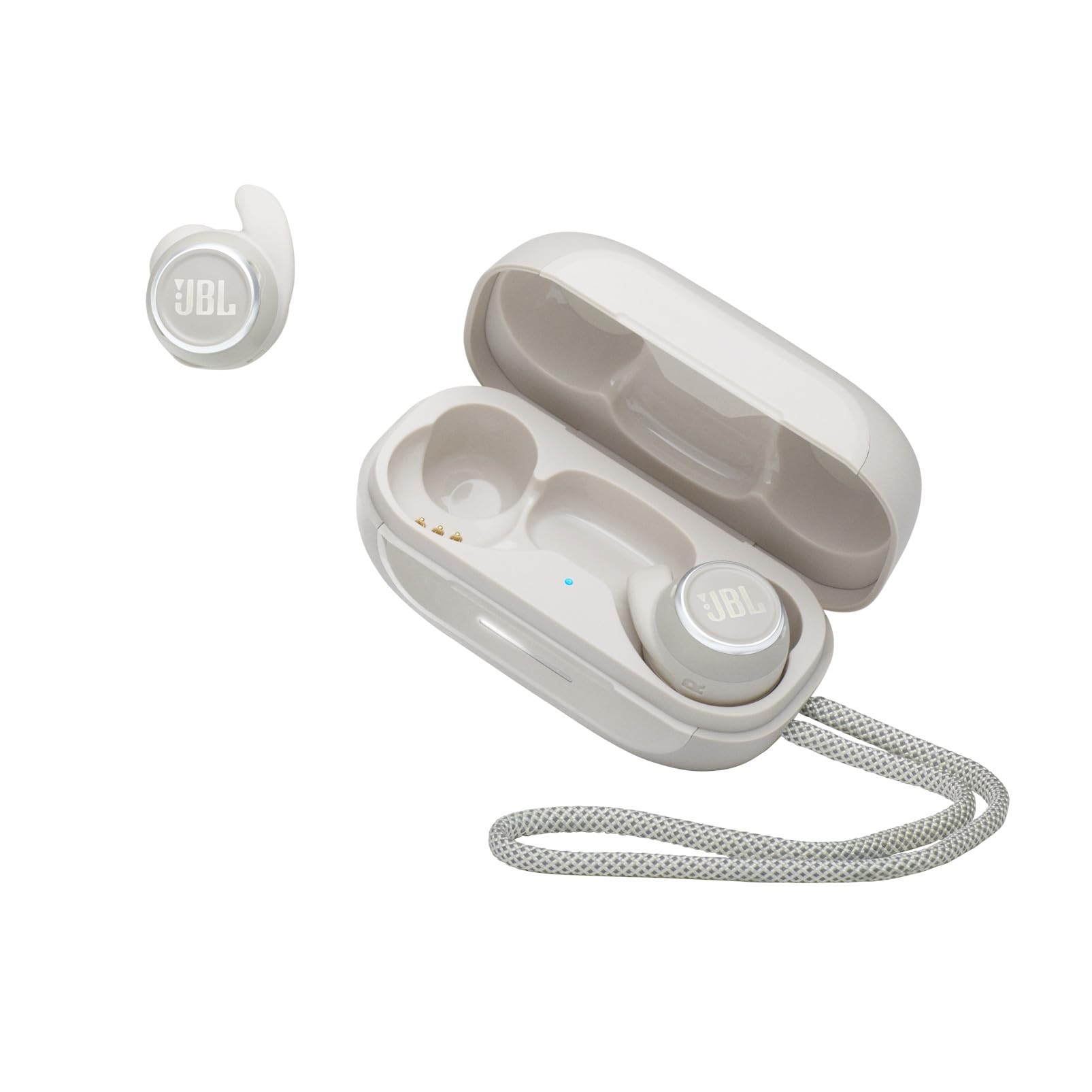 JBL Reflect Mini NC TWS Small Waterproof Sports In-Ear Headphones and Charging Case with Bluetooth, White