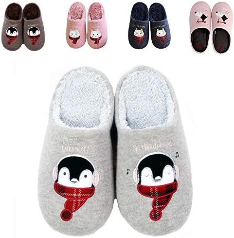 Girls Boys Cute Animal House Slippers Fuzzy Bedroom Slippers Comfortable Indoor Outdoor Shoes (Toddler/Little Kid)