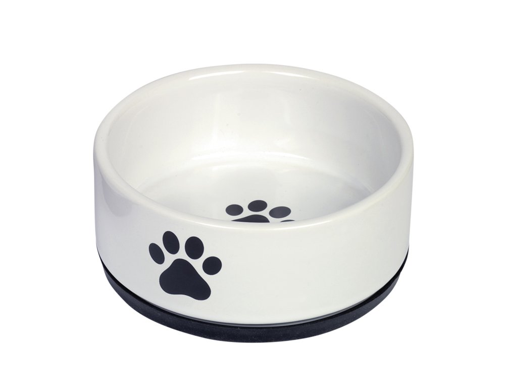Nobby Ceramic Bowl Paw Black/White Diameter 14 x 6.5 cm Pack of 1