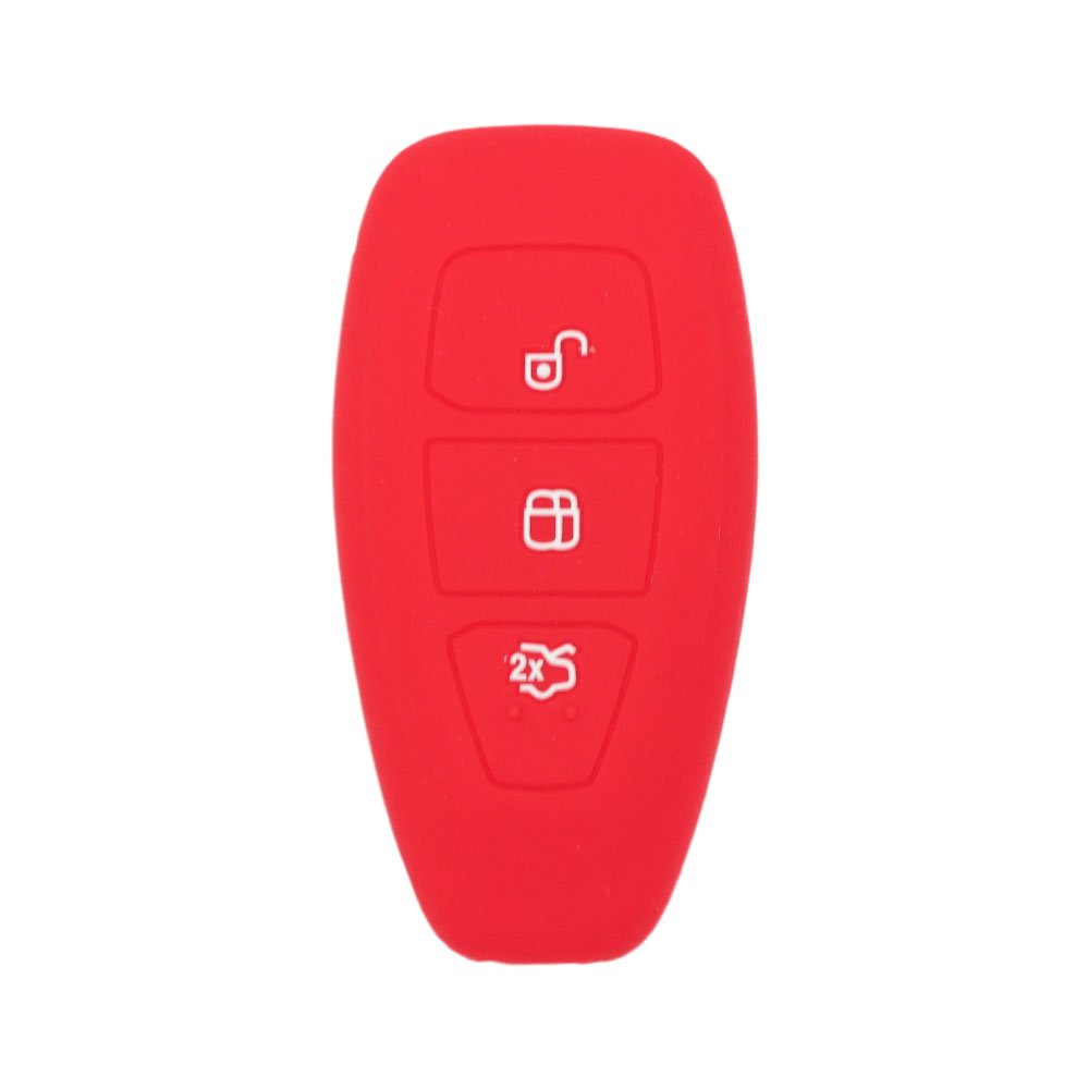 BROVACS Silicone Cover Protector Case Holder Skin Jacket Compatible with FORD 3 Button Smart Remote Key Fob CV2712 Red