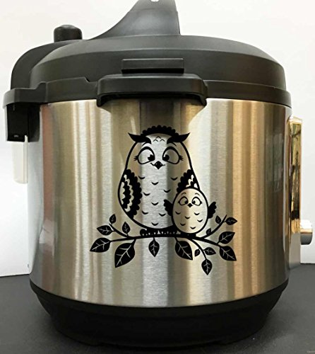 Owl Mommy And Baby Decal Sticker - Black Vinyl Decal Sticker for Instant Pot Instapot Pressure Cooker