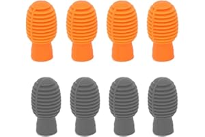 4PCS Drum Stick Practice Tip Portable Silicone Mute Drumstick, Gray/orange Drum Accessories for Beginner Practicing(Light Gre