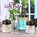 SheeChung Mason Jar Foaming Soap Dispenser-Rustproof Stainless Steel Lid & Foaming Soap Pump,Best Hand Foam Soap Dispenser Glass for Bathroom Vanities or Kitchen Sink,Countertops-Bronze (1 pk)