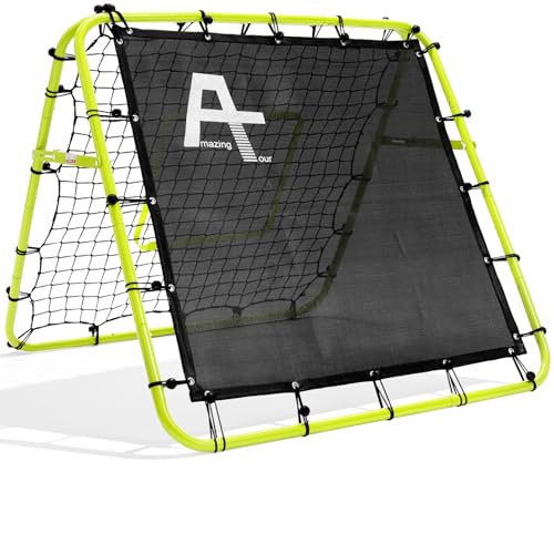 Doppelseitige Rebounder Net Fußball Training Ausrüstung, Fußball Tor Kickback Ziel justierbar für Kinder Spiel Lehre Übung Ausrüstung, Einstellbare tr
