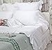 Queen's House White Ruffles Bed Sheet Set Cotton 4-Piece King Size-Style G