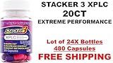 Stacker 3 Xplc 20ct Bottle (Lot of 24x Bottles)= 480 Capsules, Free Shipping