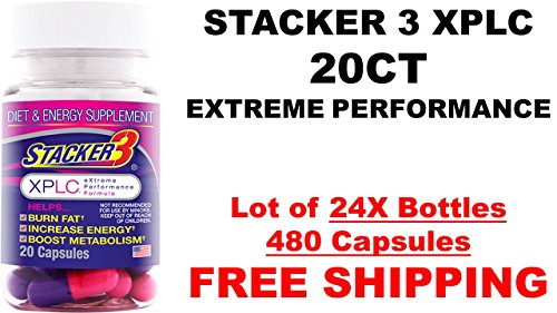 Stacker 3 Xplc 20ct Bottle (Lot of 24x Bottles)= 480 Capsules, Free Shipping Stacker 3 Xplc 20ct Bottle (Lot of 24x Bottles)= 480 Capsules, Free Shipping