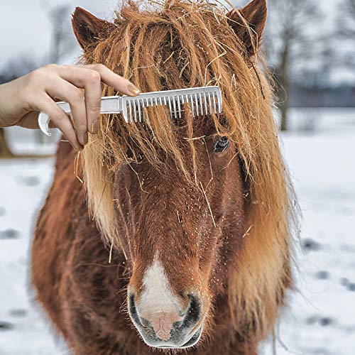 Godyluck Aluminum Alloy Horse Comb Mane Tail Pulling Comb Metal Horse Grooming Tool 6.5IN / 3.9IN / 3.5IN / 3.2IN