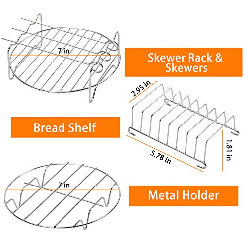 Air Fryer Accessories, Phillips Air Fryer Accessories and Gowise Air Fryer Accessories Fit all 3.2QT - 5.8QT, Set of 6-7 inch