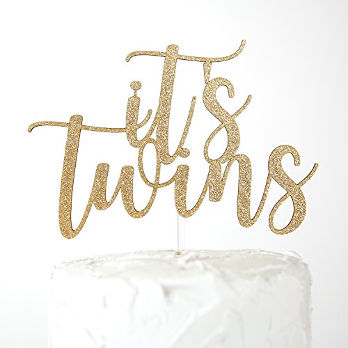 NANASUKO Baby Shower Cake Topper - it's twins - Premium quality Made in USA