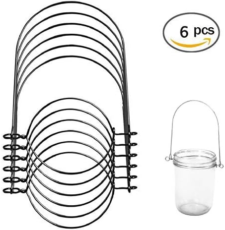 Stainless Steel Wire Handles for Mason, Ball, Canning Jars (6 Pack, Regular Mouth)